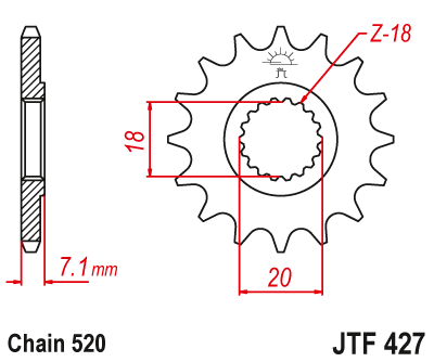 JT SPROCKETS gear wheel JTF427.11 (43211jt)